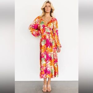 Flying Tomato Colorful Floral Long Sleeve Dress